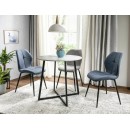 Стол обеденный SIGNAL LUNA белый мрамор/черный 90